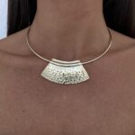 Özel Seri Anubis Geometrik Tasarım Desenli Gold Choker Kolye