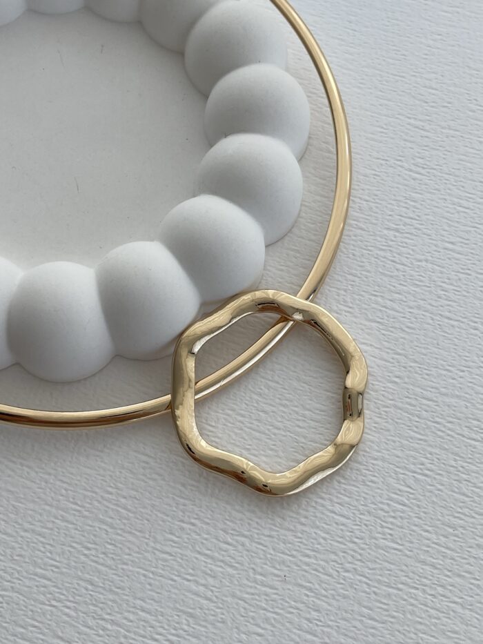 Özel Seri Geometrik Tasarım Gold Choker Kolye