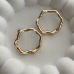 Özel Seri Geometrik Tasarım Gold Küpe