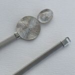 Yuvarlak Metal Tasarım Tırtık Desen Lastikli Gümüş Kemer