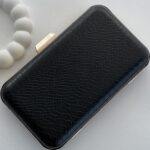Ser Giallo - Gold Yılan Derisi Clutch Çanta