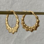 Çelik Simit Tasarım Gold Küpe