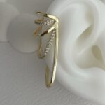 Özel Seri Gold Zirkon Taşlı Çoklu Oval Tasarım  Sağ Kulak Earcuff