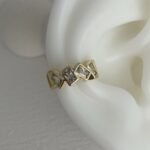 Özel Seri Dikdörtgen Baget Taşlı Gold Earcuff
