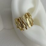 Özel Seri Zirkon Taşlı Geometrik Tasarım Earcuff