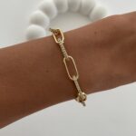Özel Seri Zirkon Taşlı Gold Figaro Bileklik