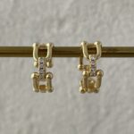Özel Seri Gold Marka Zincir Zirkon Taşlı Küpe