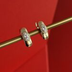 NS-XUPING Minik Oval Taş Gold Küpe