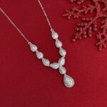 NS-Zirkon Taşlı Damla Tasarım Gümüş Kolye