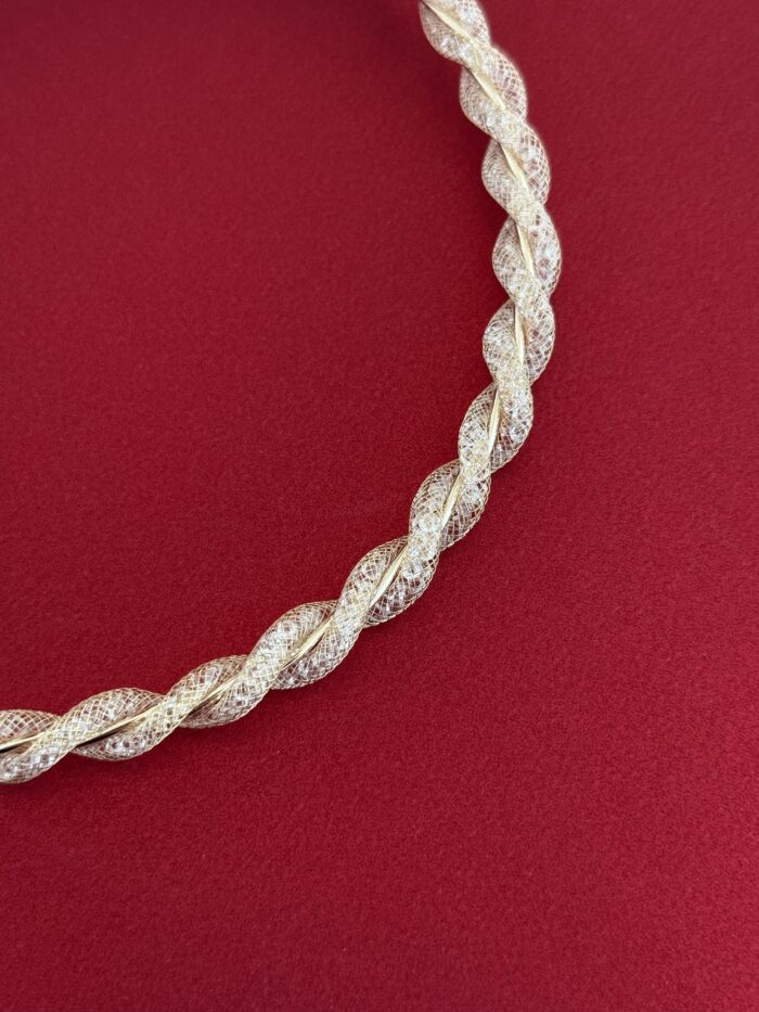 NS-Tel Görünümlü Kıvrımlı Gold Choker Kolye