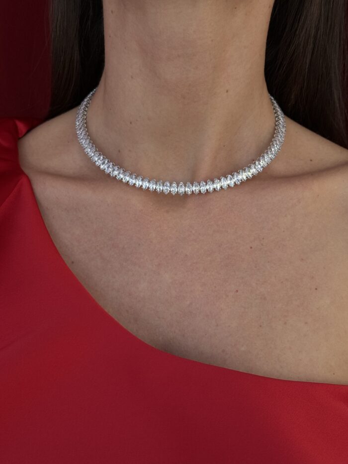 NS-Damla Taş Model Gümüş Choker Kolye