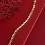 NS-Oval Tasarım Baget Taş Gold Bileklik