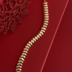 NS-Sade Oval Tasarım Gold Bileklik