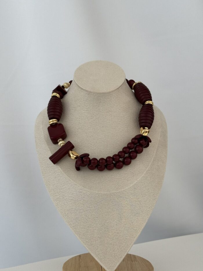 Özel Seri ZR Model Böğürtlen Tasarım Bordo Kolye