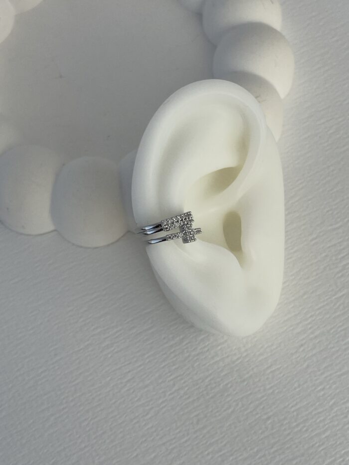 Özel Seri Üçlü Ayrık Zirkon Taş Gümüş Earcuff