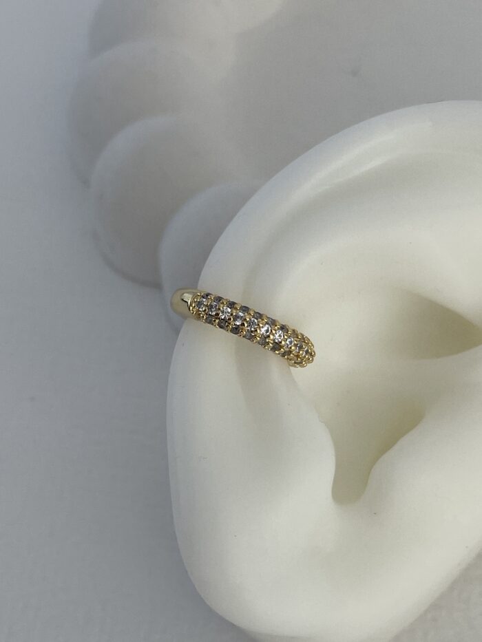 Özel Seri Halka Zirkon Taş Gold Earcuff