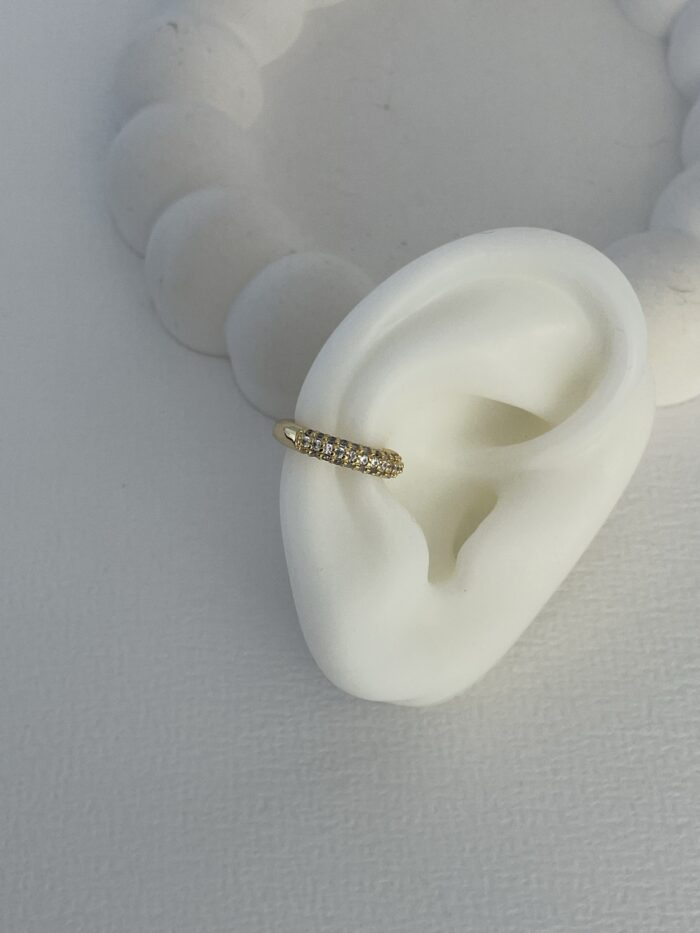 Özel Seri Halka Zirkon Taş Gold Earcuff