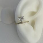 Özel Seri Zirkon Taş Kalp Detay Gold  Earcuff