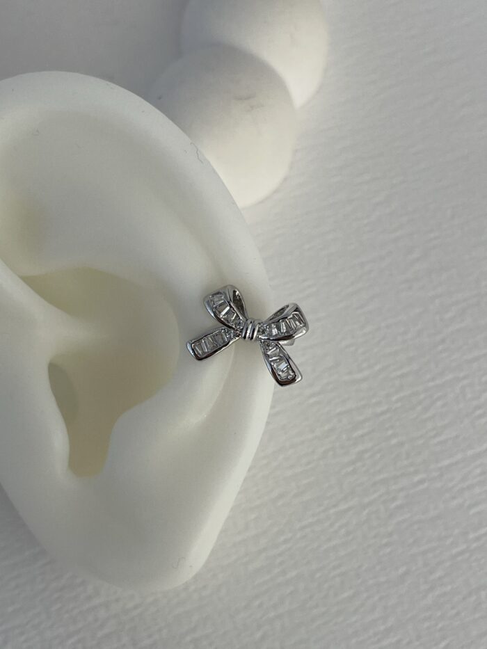 Özel Seri Fiyonk Model Baget Taş Gümüş Earcuff