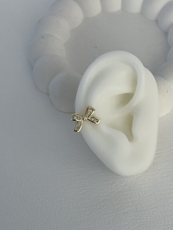 Özel Seri Baget Taş Fiyonk Model Gold Earcuff