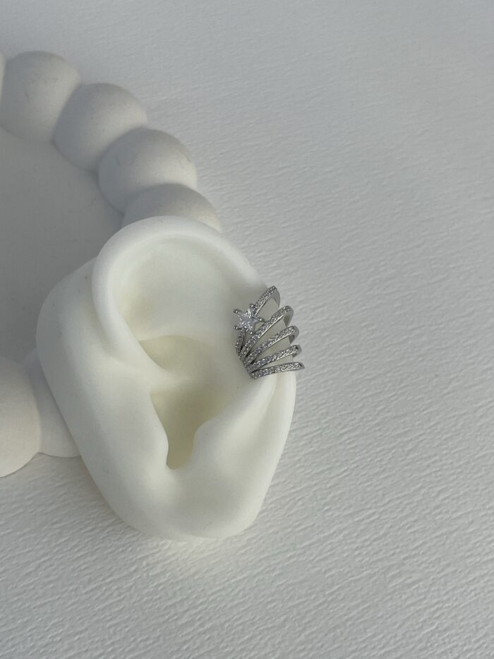 Özel Seri Beşli Zirkon Taş Yıldız Tasarım Gümüş Earcuff