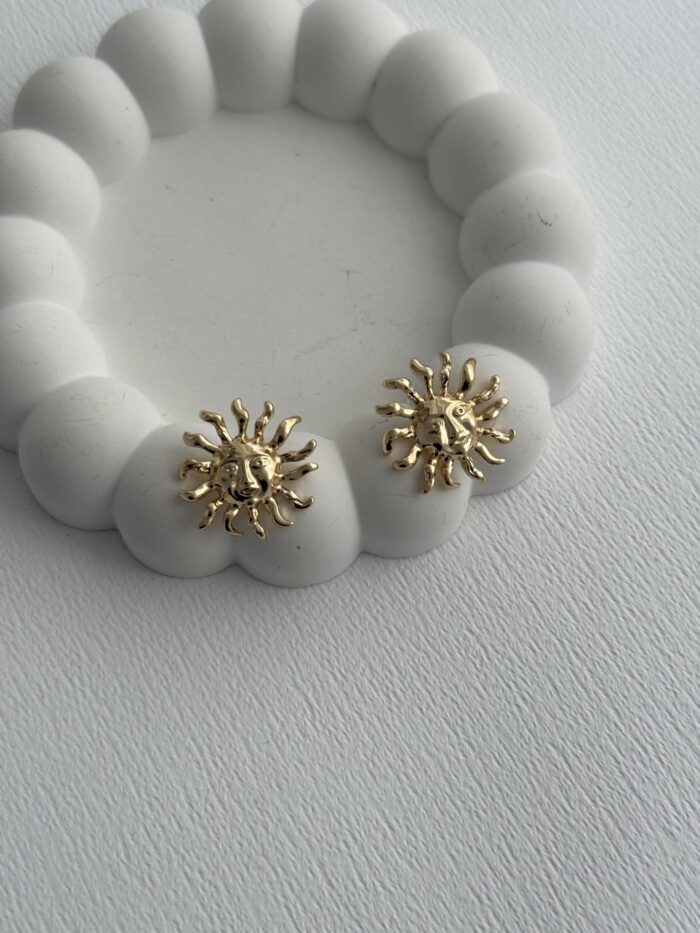 Özel Seri Gold Minimal Güneş Tasarım Küpe