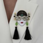 Özel Seri Saçak Detay Maske Tasarım Renkli Broş