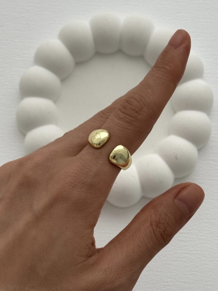 Özel Seri Pinterest Ayrık Damla Model Ayarlanabilir Gold Yüzük