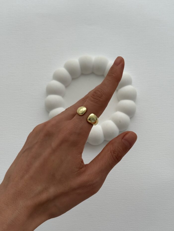Özel Seri Pinterest Ayrık Damla Model Ayarlanabilir Gold Yüzük