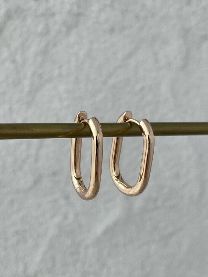 XUPING Oval Dikdörtgen Tasarım Gold Küpe