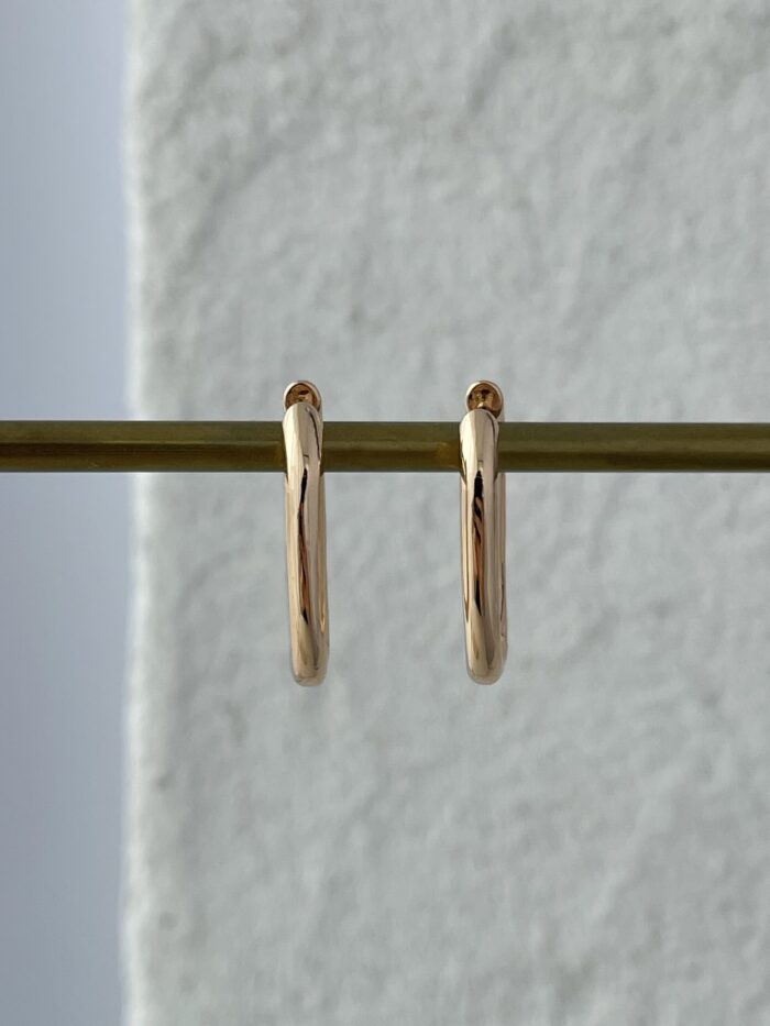 XUPING Oval Dikdörtgen Tasarım Gold Küpe