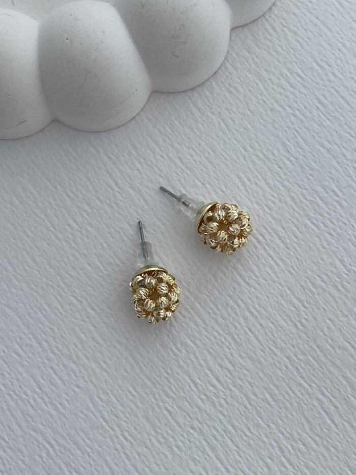 Özel Seri Dorika Boncuk Gold Top Küpe