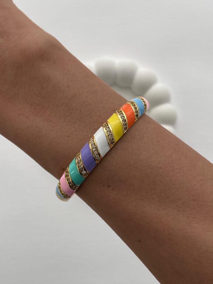 Özel Seri Zirkon Taşlı Şeritli Colour Ayarlanabilir Bileklik