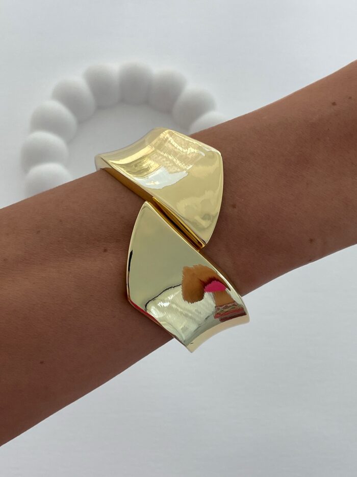 Özel Seri X Tasarım Gold Kelepçe Bileklik