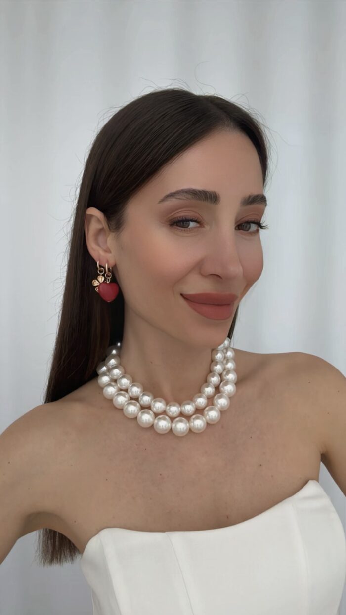 Özel Seri ZR Model Kalp & Gül Tasarım Gold Küpe Seti