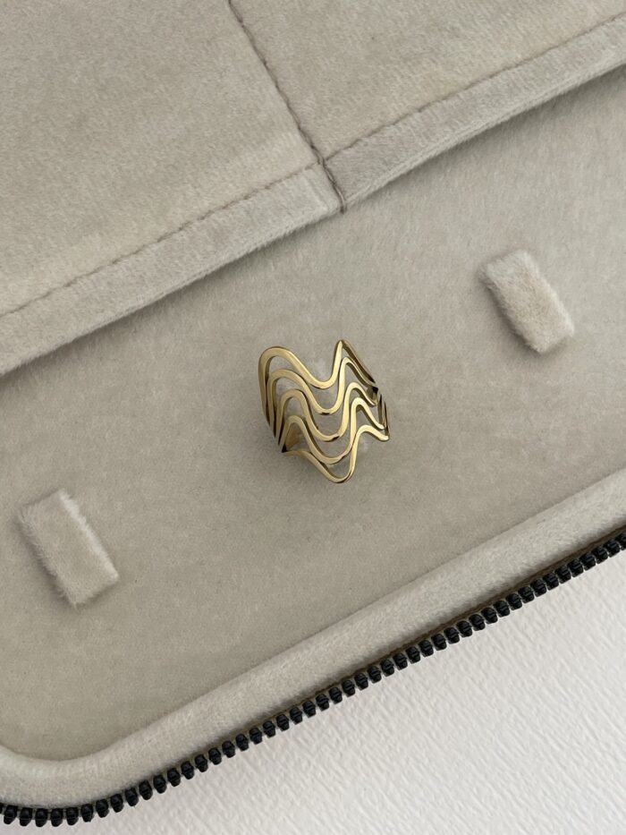 Özel Seri Pinterest Model Gold Ayarlanabilir Yüzük