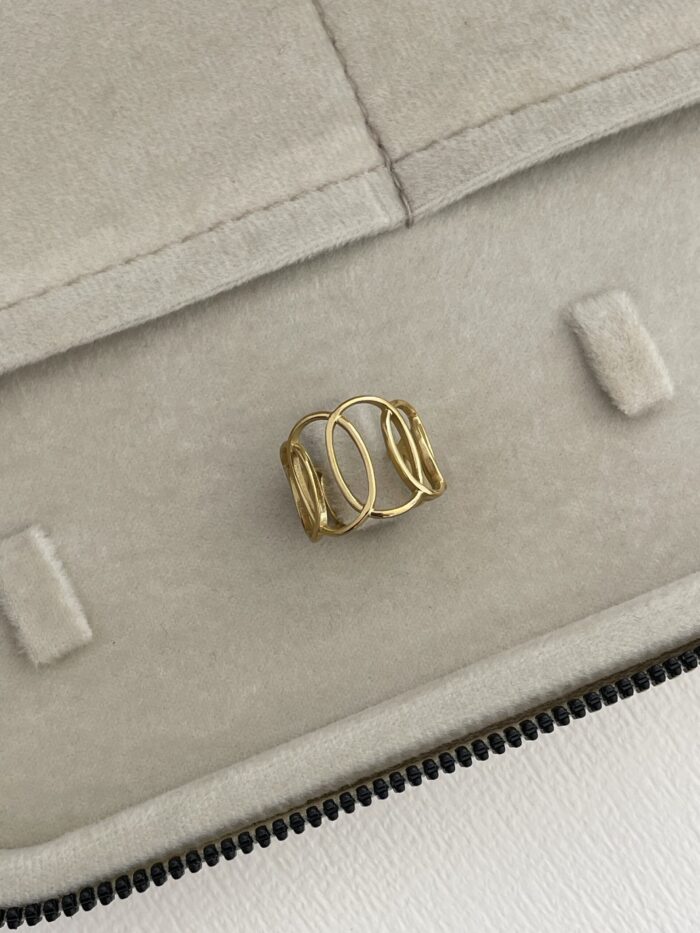 Özel Seri Pinterest Model Gold Ayarlanabilir Yüzük