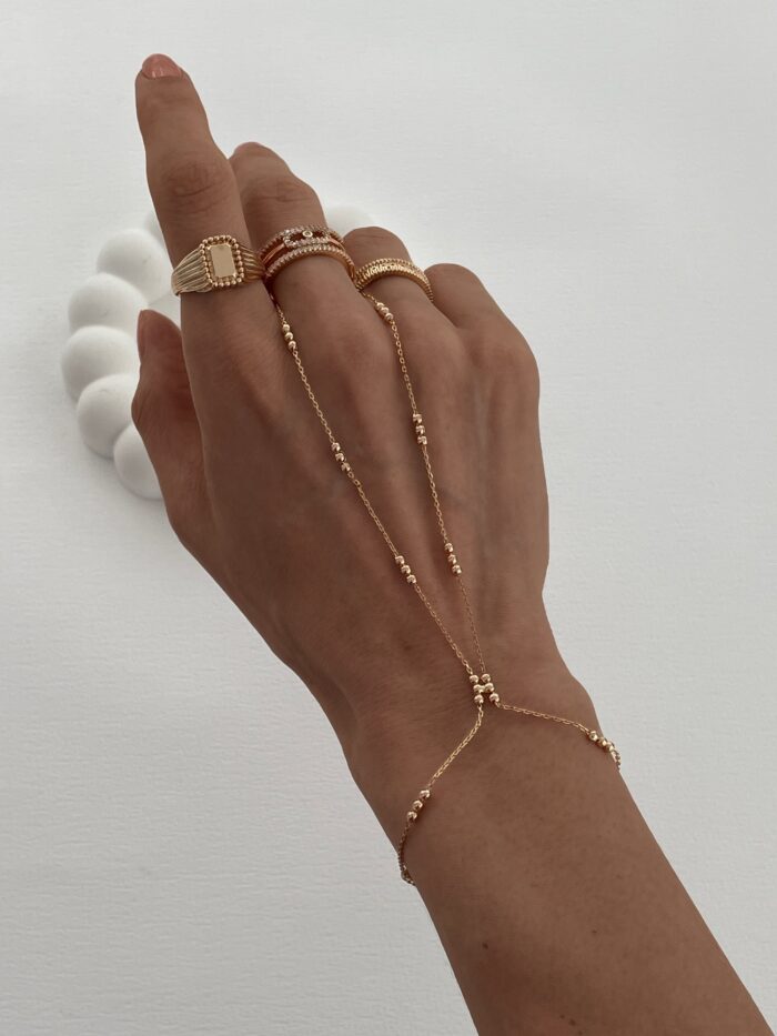 Özel Seri Üçlü Top Tasarım Gold Zincir Şahmeran