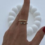 Özel Seri Renkli Zirkon Taş Sarmal Gold Ayarlanabilir Yüzük