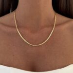Özel Seri Gold Yılan Sırtı Zincir Kolye