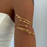 Özel Seri Uçları Top Tasarım Sarmal Gold Pazu Bilekliği