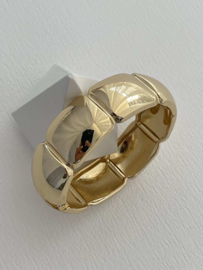 Özel Seri Şerit Detay Gold Kelepçe Bileklik