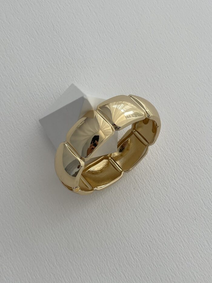 Özel Seri Şerit Detay Gold Kelepçe Bileklik