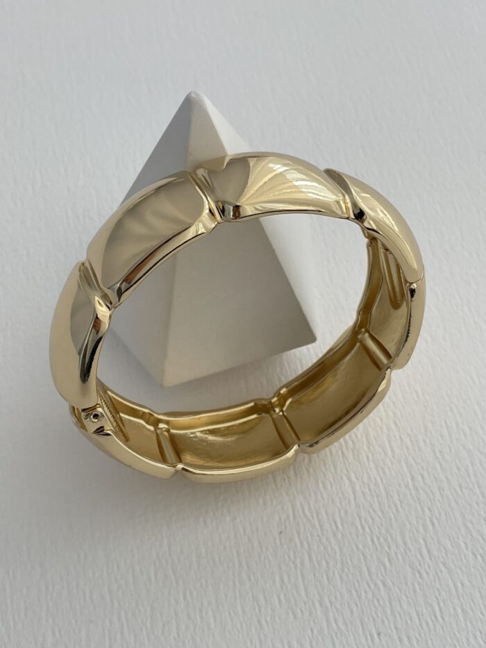 Özel Seri Şerit Detay Gold Kelepçe Bileklik