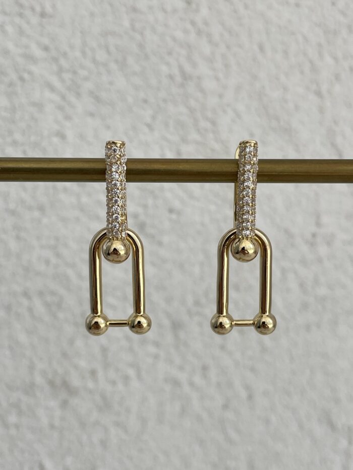 Özel Seri Zirkon Taşlı Marka Model Gold Küpe