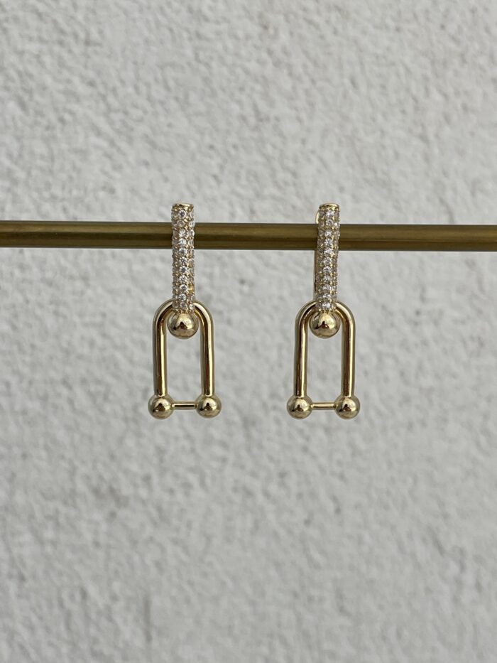 Özel Seri Zirkon Taşlı Marka Model Gold Küpe