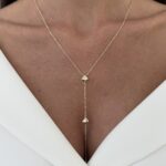 Özel Seri Zirkon Taşlı Geometrik Tasarım Gold Y Kolye