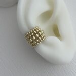 Özel Seri Beş Sıra Top Tasarım Gold Earcuff