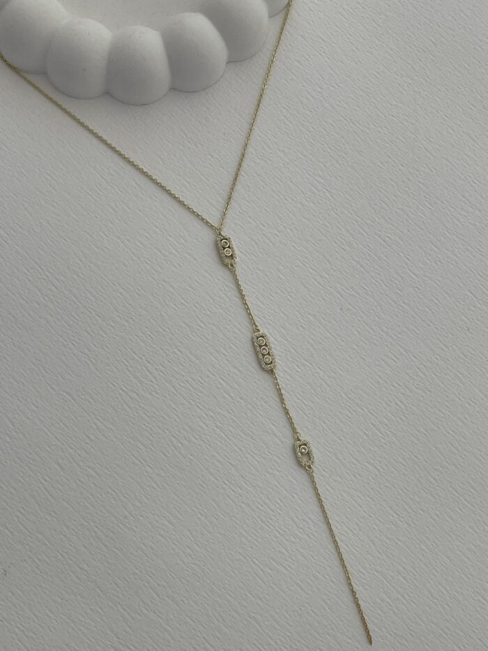 Özel Seri Zirkon Taşlı Oval Tasarım Marka Gold Y Kolye