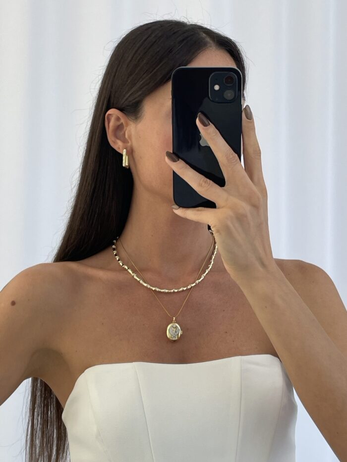 Özel Seri Yıldız Zirkon Taşlı Kare Gold Küpe